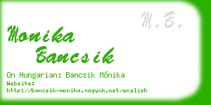 monika bancsik business card