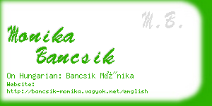 monika bancsik business card